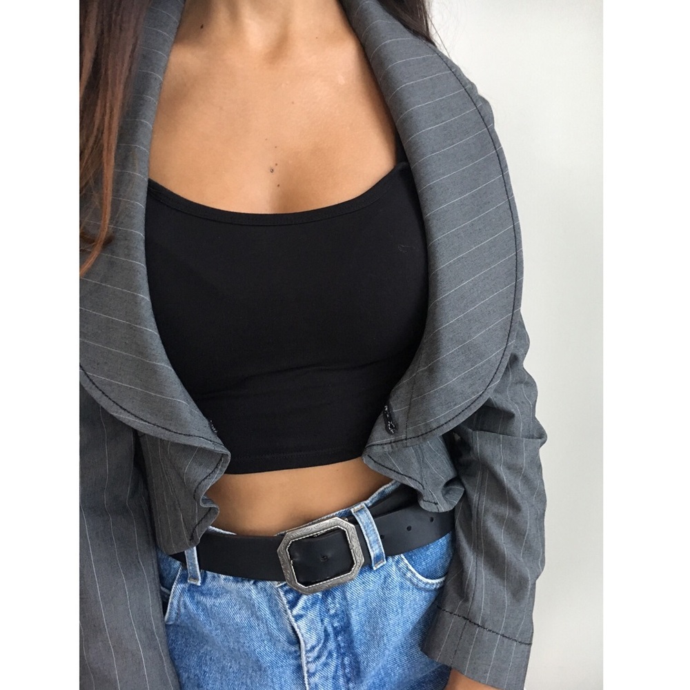 Vivienne Westwood pinstriped gray cropped blazer 6 - Picture 8 of 8